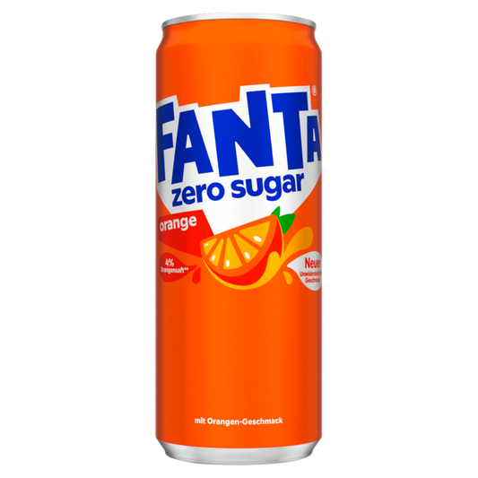 Fanta Zonder Suiker Sinaasappel 0.33L (Blik)